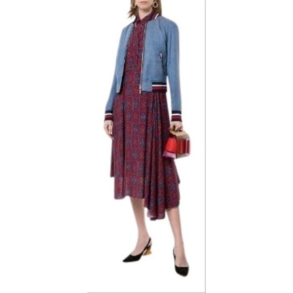 Balenciaga Burgundy Tiled Paisley Mid Length Casual Maxi Dress - Picture 2 of 12